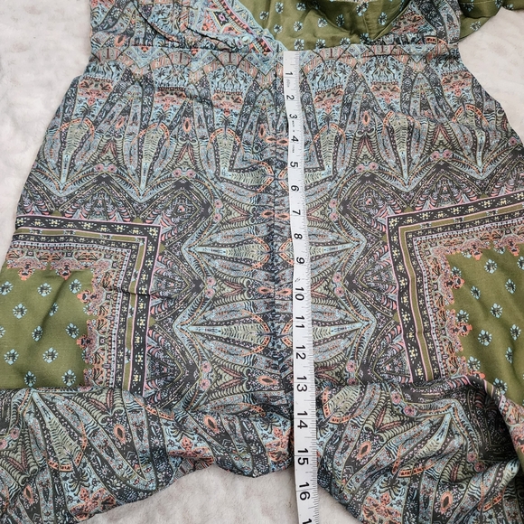 Free People Britt Printed Playsuit Jumpsuit Romper Silky Wide Leg Size 4 - Picture 11 of 16